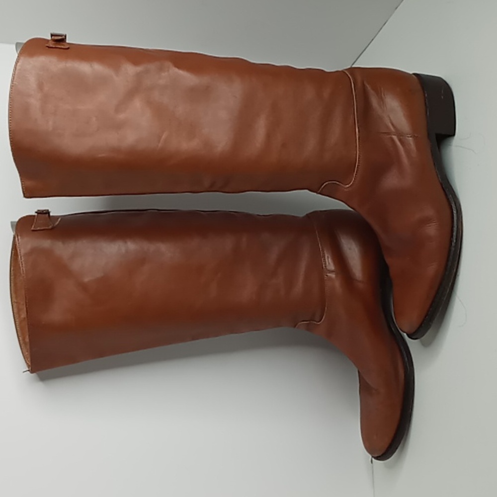 Jenrigo Tall Leather Boots made in Italy - Cognac- size 38.5 - Picture 4 of 10